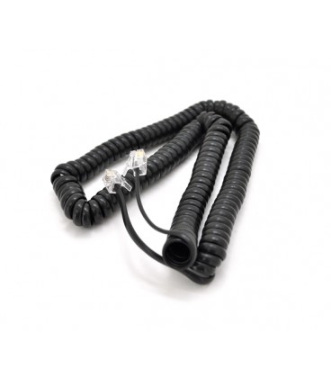 Патч-корд телефонный, RJ11, 5,0m, гофрированный, черный
