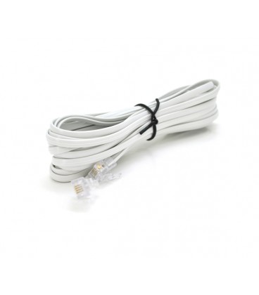 Патч-корд телефонный, RJ11, 5,0m, белый