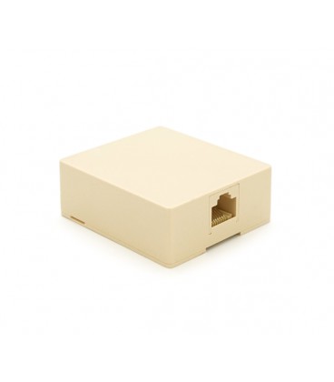 Розетка Ritar UTP 8P8C RJ45 1 порт Cat-3, накладная бежевая на липучке
