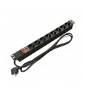 Блок Kingda 19' на 8 роз. нім. станд., 16А, з вимикачем, шнур 1.8м, 1U
