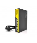 POE коммутатор Merlion 4 POE 10/100 + 2 RJ45 10/100 + встроенный блок питания 52V 1.38A