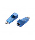 Контроллер USB 2.0 to Ethernet - Сетевой адаптер 10/100Mbps, Blue, BOX