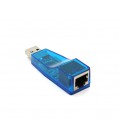 Контроллер USB 2.0 to Ethernet - Сетевой адаптер 10/100Mbps, Blue, BOX