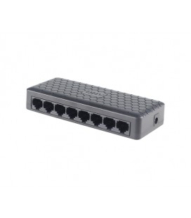 8ми портовый Ethernet коммутатор ONV-H1008ES в черном корпусе, 5*100Мб портов, 5В 1Ач, 132×55×23.9мм