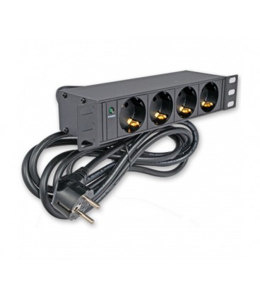 Блок Kingda 10' на 4 роз. нім. станд., 16А, з індикат., шнур 1.8 м 3х1.5 мм2, чорний, 1U