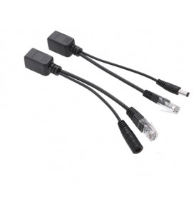 POE инжектор пассивный (пара) 802.3at (30Вт) с портами Ethernet 10/100Mbps, black, OEM Q50