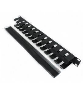 Кабельний організатор 1U металевий перфорований з кришкою, чорний