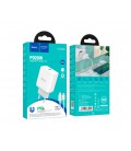 Набор СЗУ 110-240V HOCO C104A + кабель Type-C, 1xUSB-C, PD20W, кабель 1м, White, Box