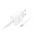 Набор СЗУ 110-240V HOCO C76A Pro+ кабель Type-C, USB-C, PD30W, кабель 1м, White, Box
