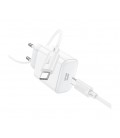 Набор СЗУ 110-240V HOCO C76A Pro+ кабель Type-C, USB-C, PD30W, кабель 1м, White, Box