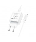 Набор СЗУ 110-240V HOCO C76A Pro+ кабель Type-C, USB-C, PD30W, кабель 1м, White, Box
