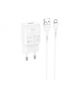 Набор СЗУ 110-240V HOCO C96A+ кабель Micro, 1xUSB, 2.1A, кабель 1м, White, Blister