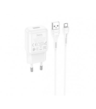 Набор СЗУ 110-240V HOCO C96A+ кабель Micro, 1xUSB, 2.1A, кабель 1м, White, Blister
