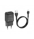 Набор СЗУ 110-240V HOCO C96A+ кабель Micro, 1xUSB, 2.1A, кабель 1м, Black, Blister
