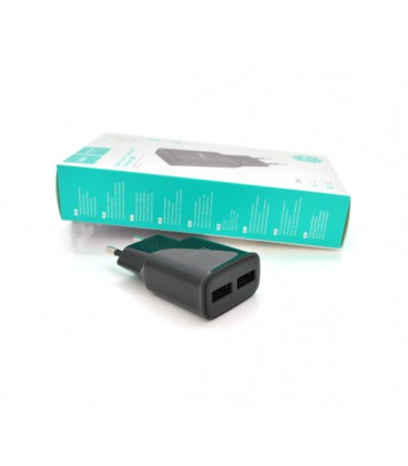 СЗУ 110-240V HOCO C88A, 2xUSB, 2.4A, Black, Box