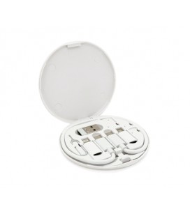 Кабель Data Cable Set, Type-C-Type-C+ переходники(USB+Lighting+Micro), 60W, White, длина 0.2м, Case