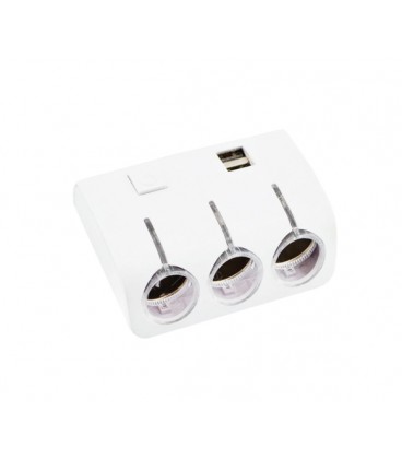 АЗУ разветвитель WEIFENG, 12V-3*12V+2*USB, White, Blister