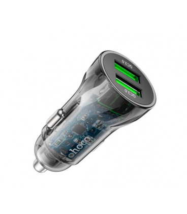 АЗУ 12-24V HOCO Z47, 2xUSB 3.0, 2.4A, Black, Box