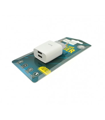СЗУ 110-240V HOCO C73A, 2xUSB, 2.4A, White, Blister