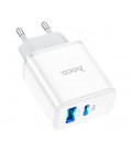 Набор СЗУ 110-240V HOCO C105A + кабель Type-C, ports: USB-C+USB, PD20W+QC3.0, кабель 1м, White, Box