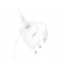 Набор СЗУ 110-240V HOCO C76A Pro+ кабель Lighting, USB-C, PD30W, кабель 1м, White, Box