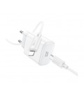 Набор СЗУ 110-240V HOCO C76A Pro+ кабель Lighting, USB-C, PD30W, кабель 1м, White, Box
