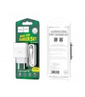 Набор СЗУ 110-240V HOCO C73A+ кабель Lighting, 2xUSB, 2.4A, кабель 1м, White, Blister