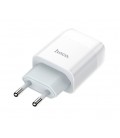 Набор СЗУ 110-240V HOCO C73A+ кабель Lighting, 2xUSB, 2.4A, кабель 1м, White, Blister
