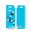 Кабель Borofone BX84, Type-C-Type-C, 3A, 60W, длина 1м, Black, BOX
