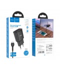 Набор СЗУ 110-240V HOCO C88A + кабель Micro, 2xUSB, 2.4A, кабель 1м, Black, Box