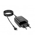 Набор СЗУ 110-240V HOCO C86A + кабель Micro, 2xUSB, 2.4A, кабель 1м, Black, Box