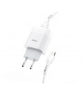 Набор СЗУ 110-240V HOCO C73A+ кабель Micro, 2xUSB, 2.4A, кабель 1м, White, Blister