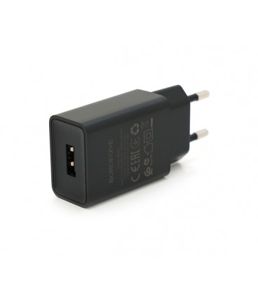 СЗУ BOROFONE BA68A 110-240V, 1xUSB , 5V/2,1A, Black , Blister-box