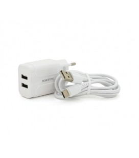 Набор BOROFONE BA37A СЗУ 2xUSB+ кабель Type-C, 2.4A, 1м, White, Box