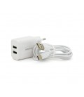 Набор BOROFONE BA37A СЗУ 2xUSB+ кабель Type-C, 2.4A, 1м, White, Box