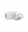 Набор BOROFONE BA37A СЗУ 2xUSB+ кабель Micro, 2.4A, 1м, White, Box