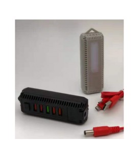 Портативный HUB ZS-11/3 с крокодилами на 5*USB2.0 (2,4А), led, питание 12В, Black, Box