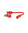 Кабель iKAKU KSC-324 JIANCHONG fast charging data cable (TYPE-C to Lightning), Red, длина 0.2м, 3,2А, BOX