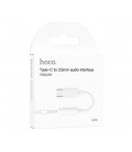 Кабель-переходник HOCO LS35 Jack 3.5mm(F) &gt, Type-C(M), 0.1м, White, Box
