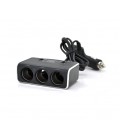 АЗУ разветвитель+ вольтметр Olesson 1639, 12V-3*12V+2*USB, Black, Blister