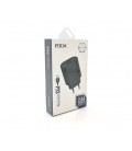 Набор 2 в 1 СЗУ With iPhone Cable 110-240V PZX P23, 2xUSB, 2,4A, Black, Blister-box
