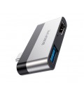 Переходник BOROFONE DH2 Type-C(Male) - USB3.0+2*HDMI, Black, Box