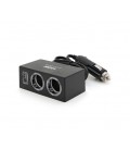 АЗУ разветвитель Olesson 1522, 12V-2*12V+USB, Black, Blister