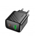 СЗУ 110-240V HOCO CS25A USB-C+USB, 20W, Black, Blister
