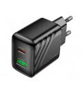 СЗУ 110-240V HOCO CS25A USB-C+USB, 20W, Black, Blister