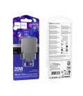 СЗУ 110-240V HOCO CS25A USB-C+USB, 20W, Black, Blister