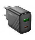 СЗУ 110-240V HOCO CS23A USB-C+USB, 30W, Black, Box