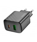 СЗУ 110-240V HOCO CS23A USB-C+USB, 30W, Black, Box