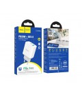 СЗУ HOCO C104A USB-C+USB, 110-240V, PD20W, QC3.0, White, Box