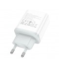 СЗУ HOCO C104A USB-C+USB, 110-240V, PD20W, QC3.0, White, Box